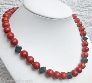 mk-schmuck Collier, SCHAUMKORALLE mit LAVA, SONDERANGEBOT! - Bild 1 von 2