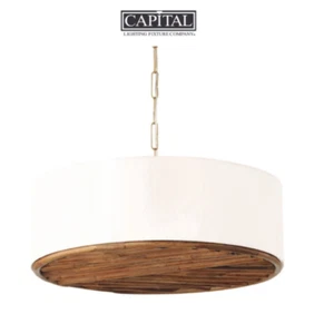 Capital Lighting 347441 Soleil 4 Light 25"W Drum Chandelier - Brass*READ* - Picture 1 of 5