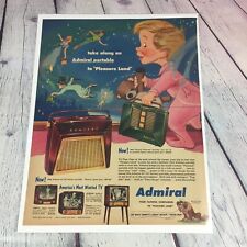 Vtg 1954 Admiral Radio TV Genuine Magazine Advertisement Print Ad / Walt Disney