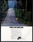 1977 Nike There Is No Finish Line running shoe runner photo vintage print ad