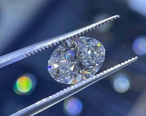 EGL Diamond 3Ct Lab-Grown CVD Diamond Oval Cut D Color VVS1 Clarity K - Picture 1 of 3