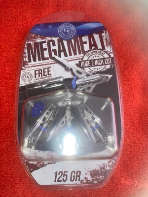 G5 MegaMeat 3Pk, 3Blade, 125gr, Cabezal Ancho Mecánico *ENORME CORTE DE 2 PULGADAS* MEGA CARNE Foto 1 de 3