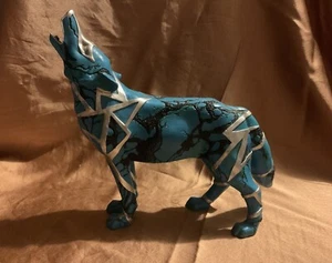 Call Of The Wolf Turquoise Wolf Figurine Westland Giftware 14131 - Picture 1 of 7