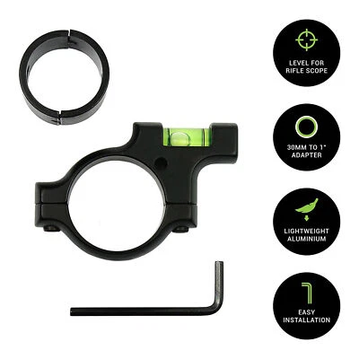 Alloy Bubble Spirit Level for Rifle Scope Laser Mount with 30mm to 1" Reducer - Image 1 of 4