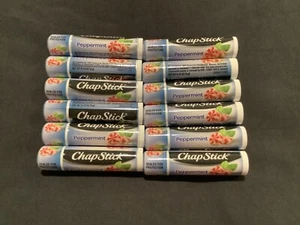 ~ 12 Tubes Sealed New Chapstick Peppermint Lip Balm .15 Oz ~ - Picture 1 of 1