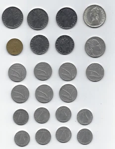 ITALIA VINTAGE 23 MONETE ARGENTO 1966 500L & 5-10-20-50-100 LIRE MONETE OTTIME CONDIZIONI - Foto 1 di 2