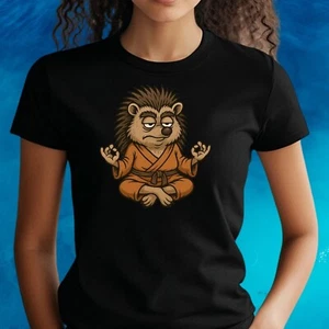 T-Shirt Frauen Meister Igel Motiv Baumwolle Größe S bis 3XL - Picture 1 of 1