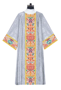 White Deacon Dalmatic Vestment with Coronation Tapestry - Picture 1 of 1
