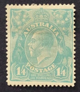 Australia 1914 KGV Single Watermark 1/4 Turquoise - Mint Hinged - Picture 1 of 2