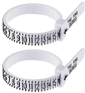 2-Pack Ring Sizer Measure Tool Gauge Plastic Finger Sizing Finder Reusable 1-17 - Picture 1 of 3