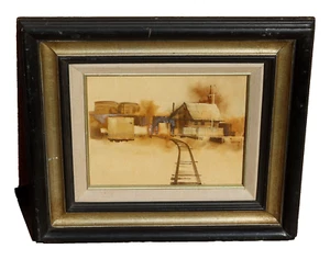 RITCHIE A. BENSON California mit C & Mixed Media ländlicher Bahnhof mit Silos - Bild 1 von 6