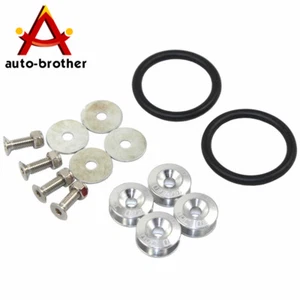 Quick Release Car Bumper Fender Trunk Hatch Lid Aluminum Fastener Kit Silver - Picture 1 of 7