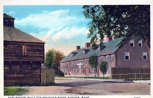 Postal de Augusta Maine Fort Weston Block House - Imagen 1 de 2