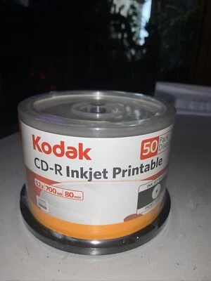 Kodak Blank 52X CD-R CDR White Inkjet Printable 700MB Media Disc 50pk - Image 1 of 4