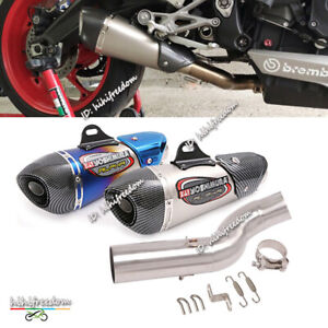 Motorcycle Exhaust Muffler Mid Pipe For Triumph Street Triple 765S R RS 2017-23