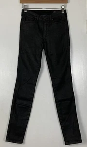 DIESEL Denim Sweat Pants Doris Skinny Leg Women’s Size 25 Black Coated - Picture 1 of 10