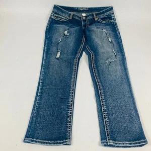Maurices Maiko Crop Womens Jeans Junior Size 5/6 Blue Stretch Medium Wash - Picture 1 of 9