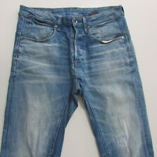 G-Star Jeans Mens W32 L30 Taper Blue Denim Button Fly A Crotch 3D Light