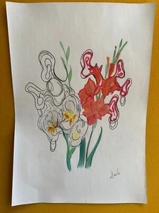 SALVADOR DALÍ drawing on old paper signed stamped vintage - Picture 1 of 2
