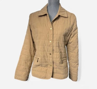 Chaqueta acolchada para mujer Nuage talla mediana bronceada estilo terroso Gorpcore Cottagecore gamuza Foto 1 de 4