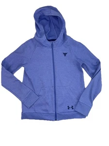 Under Armour Sweatshirt Girls S Purple Project Rock Full Zip Hoodie Pullover - Picture 1 of 6