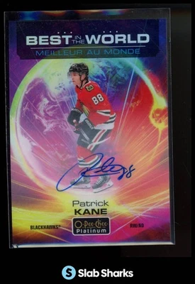 2020 O-PEE-CHEE PLATINUM #BW-6 PATRICK KANE BEST IN THE WORLD RAINBOW AUTO - Изображение 1 из 4