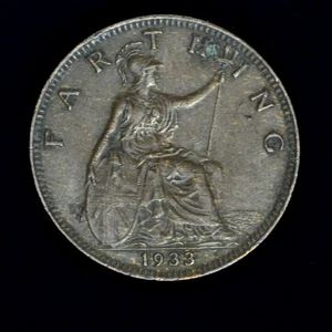 GB GEORGE V BRONZE FARTHING 1933 ++ SHARP GRADE!! ++ [826-57] - Picture 1 of 2