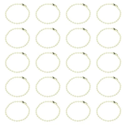 Cadena de cuentas de bola de 5 pulgadas de 30 piezas, cadena de bola de metal para llavero, beige Foto 1 de 4