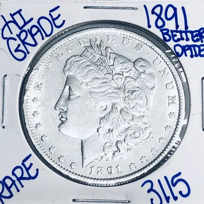 Dólar de plata Morgan 1891 auténtico alta calidad moneda como nueva de Estados Unidos envío gratuito 3115 Foto 1 de 3