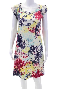Vestido Love Moschino Mujer Sin Mangas Cuello Redondo Estampado Multicolor Blanco Talla 4 - Imagen 1 de 12