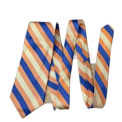 Corbata de seda Adolfo dorada naranja, azul y amarilla Foto 1 de 4