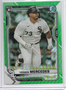 2021 Bowman Chrome #88 Yermin Mercedes RC Green Refractor #/99 Rookie Card - Picture 1 of 2