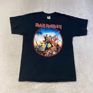Vintage Iron Maiden The Trooper T-Shirt 2002 Gildan Heavy Cotton Black Large - Picture 1 of 8