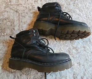 Doc Dr Martens 8476 Hombres 10 Botas Negras Hechas en Inglaterra Años 90 De Colección Envejecidas - Imagen 1 de 8