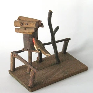 Antiguo pueblo de Navidad Putz Bird en Birdhouse Erzgebirge Trainyard Alemania - Imagen 1 de 5