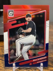 2021 Panini Donruss Optic Red White & Blue Prizm /199 Max Scherzer #197 - Picture 1 of 2