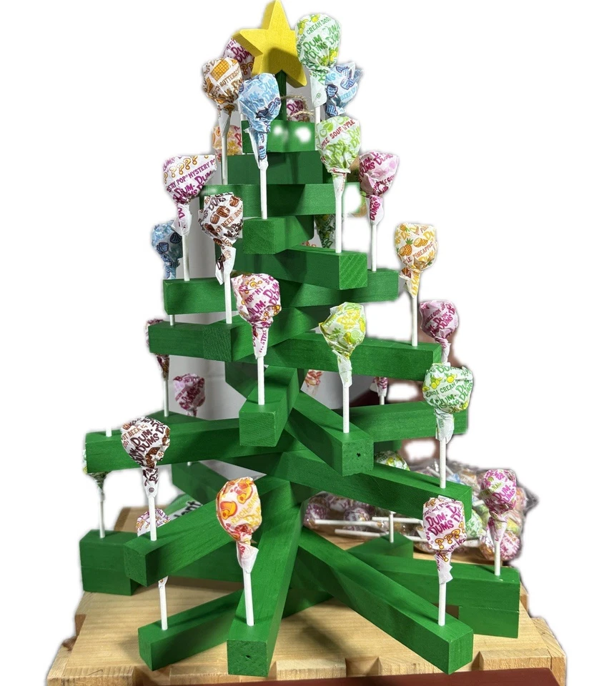 Wooden Lollipop Christmas Tree - Includes Dum Dums - Hand Made & Bespoke Decor - Image 1 of 1