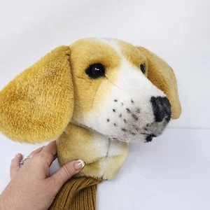 Beagle Hund Strick Golfschläger Kopfbedeckung mit Plüschkopf & geripptem Hals - Bild 1 von 8