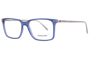 Salvatore Ferragamo SF2977 432 Eyeglasses Men's Transparent Blue Full Rim 53mm - Picture 1 of 5