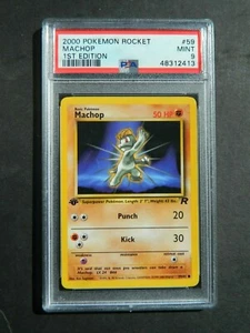 Pokemon PSA 9 1ª EDICIÓN MACHOP 59/82 - SET TEAM ROCKET - COMO NUEVO - Imagen 1 de 2