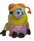 Despicable Me Minion Made Plush Pillow 20” Pigtails Girl In Pink Polka Dot Dress