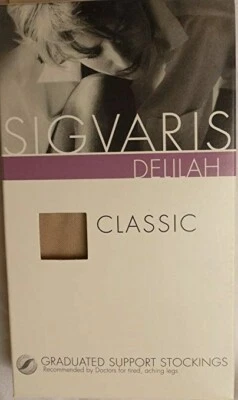 SIGVARIS Taupe 29 Delilah Classic Graduated Support Stockings Thigh-High Size I - Image 1 of 3