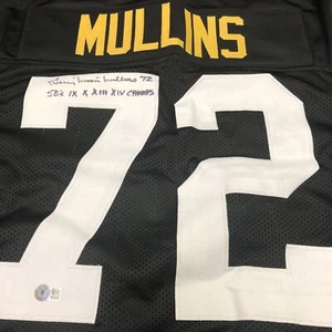 Camiseta de fútbol americano personalizada firmada por Gerry Mullins BAS AUTO 4x SUPER CAMPEONES - Imagen 1 de 6