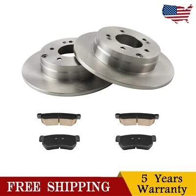For 2005 2006 2007 Hyundai Sonata Rear Brake Rotors & Ceramic Brake Pads  - Image 1 of 4
