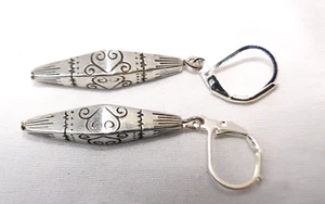 Altered Brighton Marrakesh Silver Etched Large Bead On Lever Back Earrings - Picture 1 of 3