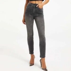 Jeans ajustados Good American Good clásicos con costuras 6 28 negros 115 gris cintura alta - Imagen 1 de 6