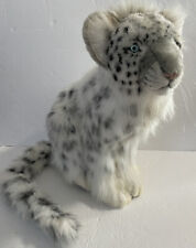 HANSA Toy Snow Leopard Plush Sitting 17” Ice Blue Eyes Realistic 2004 Beautiful