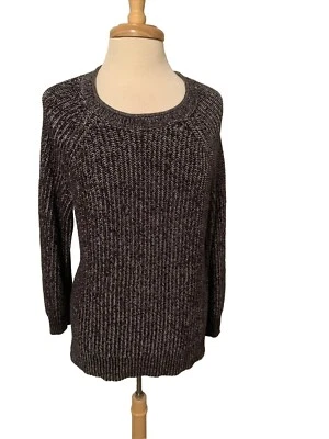 Suéter túnica Ellen Tracy para mujer grande negro Merle cola larga cuello redondo Foto 1 de 4