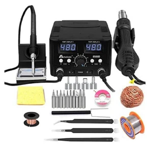 Soldering Rework Station with Air Heat Gun 750W 2 in 1 SMD Repairing Computer - Picture 1 of 7