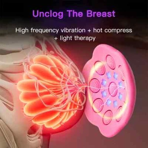Electric Breast Massager Bra Vibration Breasts Enhancement Instrument Compress - Picture 1 of 23